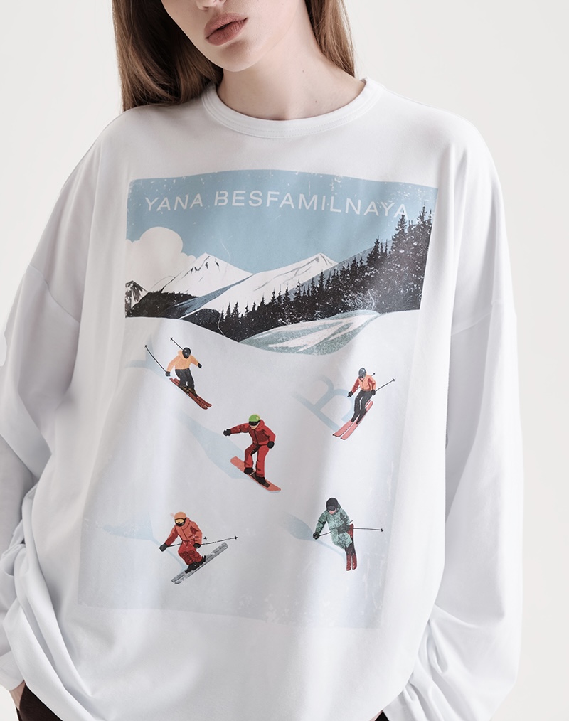 Лонгслив Ski passr, белый