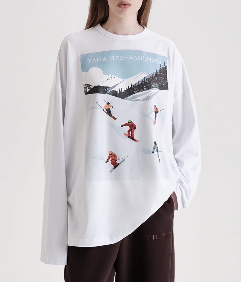 Лонгслив Ski passr, белый