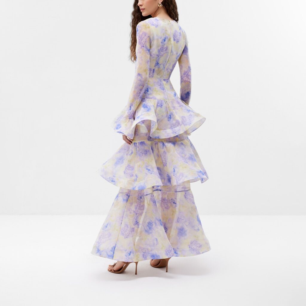Платье ANEMONE maxi, акварельные цветы