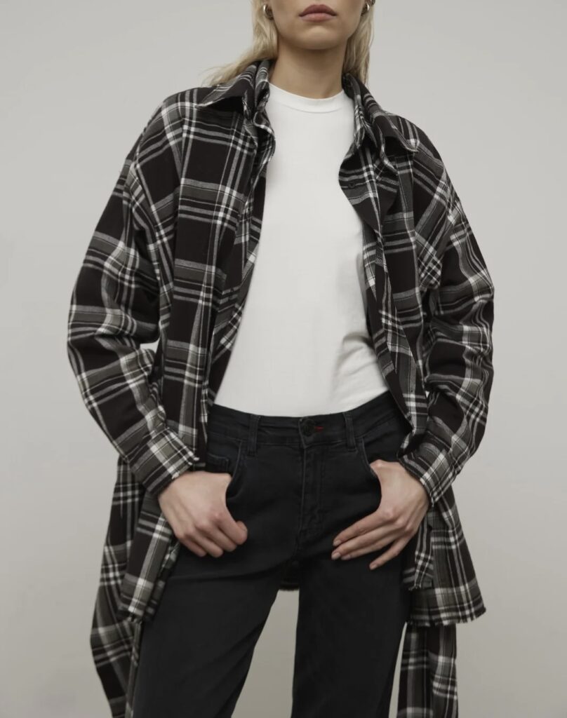 Рубашка Double Grey Check, клетка черный